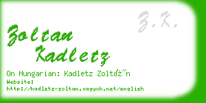 zoltan kadletz business card